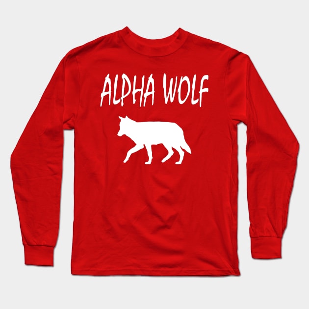 Alpha Wolf Long Sleeve T-Shirt by JevLavigne